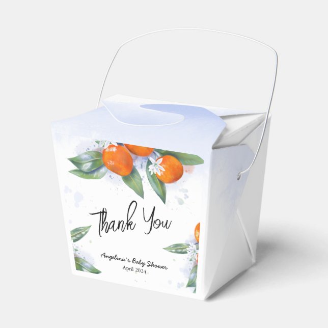 Regalos Caja de Favor para la ducha de bebé con mandarina (Front Side)