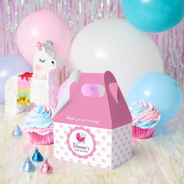 Regalos Caja de favores de espiral rosa para baby shower d (Fiesta)