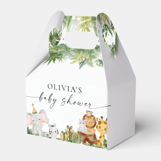 Regalos Caja de favores para Baby Shower de Animales de Sa (Front Side)