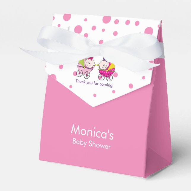 Regalos Caja de Favores para Baby Shower de Gemelas (Front Side)