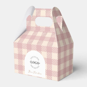 Regalos Caja de favores para bodas de gingham pink plaid p