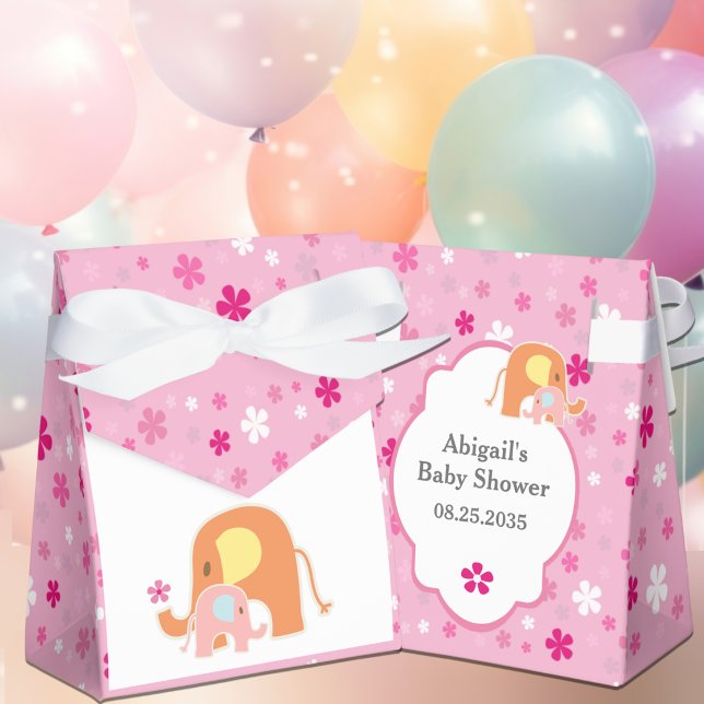 Regalos Caja de Favores para Ducha de Bebé Elefante Niña (Subido por el creador)