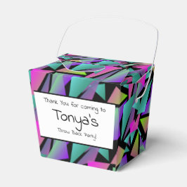 Regalos Caja de Favoritos Geométricos Neon para Cumpleaños
