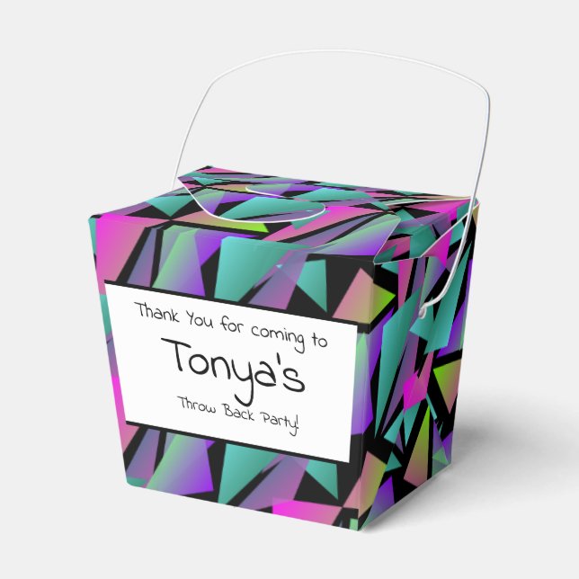 Regalos Caja de Favoritos Geométricos Neon para Cumpleaños (Front Side)