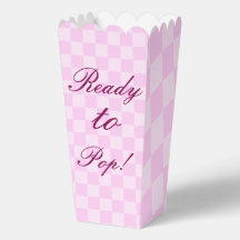 Caja de palomitas de maíz para baby shower de rosa