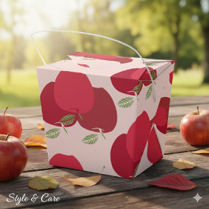 Regalos Caja de regalo con patrón de manzana para fiestas
