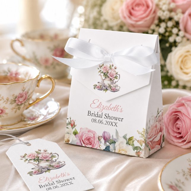 Regalos Caja de regalo de favores para despedida de solter (Blush Pink Bridal Shower Favor Gift Box)