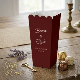 Regalos Caja de regalo de palomitas de maíz granate para c