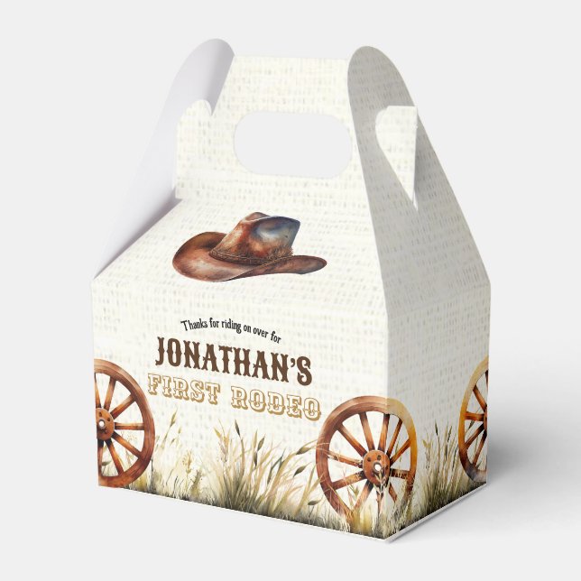 Regalos Caja de regalo de sombrero de vaquero rústico para (Front Side)