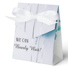 Caja de regalo para baby shower con forma de tiend