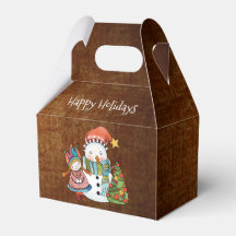 Caja de regalo para frontón de Navidad de muñeco d