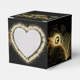 Regalos Caja de regalo para navidad con pluma de pavo real