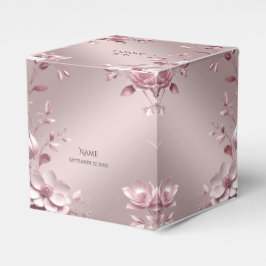 Regalos Caja delicada de flores rosadas para obsequios