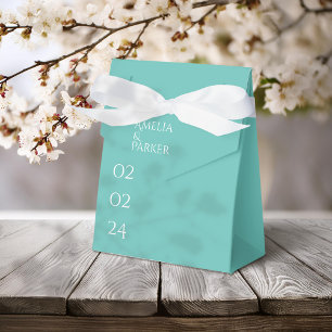 Regalos Caja Minimalista Verde para Recuerdos de Boda
