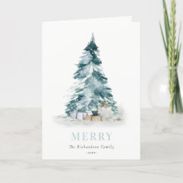 Regalos de árbol de Navidad de pino acuarela Aqua