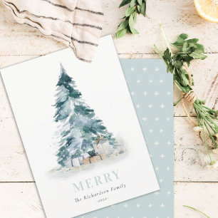Regalos de árbol de Navidad de pino acuarela Aqua