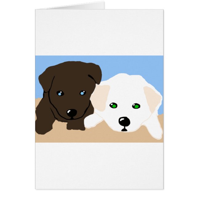 Regalos de arte de cachorros de Labrador blanco y  (Frente)