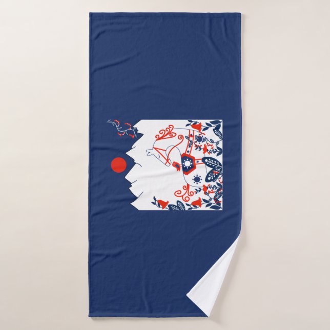 Regalos de arte popular escandinavo para caballos (Toalla de baño)