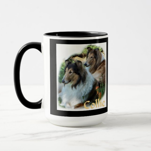 Regalos de arte Rough Collie Tazas (Izquierda)