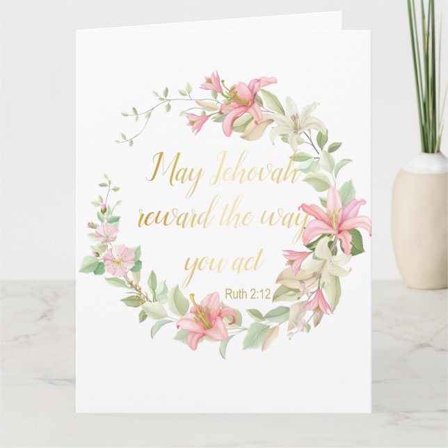 Regalos de bautismo JW - Tarjeta de felicitación R (Anverso)