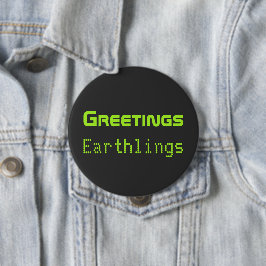 Regalos de botón divertidos de saludos de alieníge