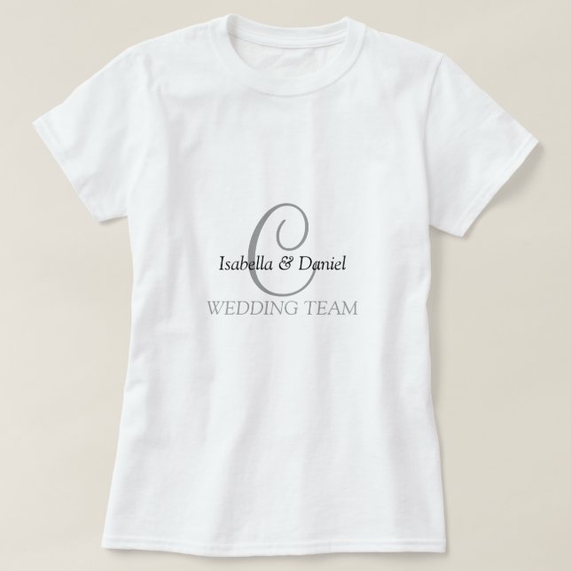 Regalos de camisetas monográficas de boda (Diseño del anverso)