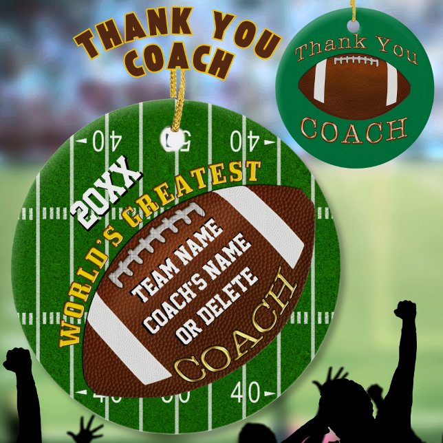 Regalos de entrenadores de fútbol, ornamentos de f (Cheap Football Coach Gifts. Christmas present for football coach. Personalized football coach gifts.)