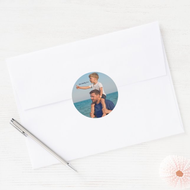 Regalos de Fotos para Papá Calcomanía (Sobre)
