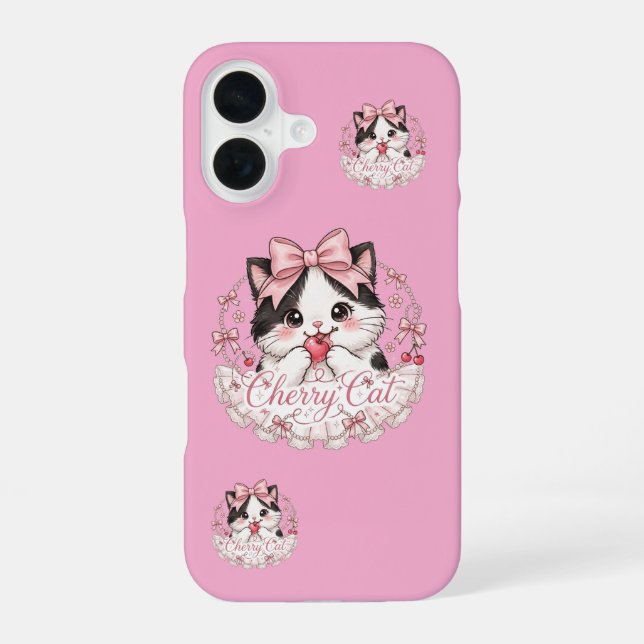 Regalos de funda para iPhone 16 Coquette Cherry Ca (Reverso )