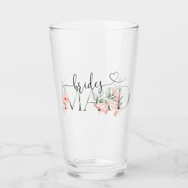 Regalos de la dama de honor Floral Tumbler Wedft P (Anverso)
