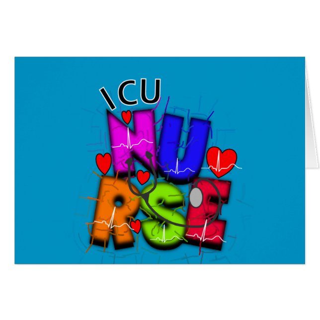 Regalos de la enfermera de ICU, diseño artsy de (Anverso (Horizontal))