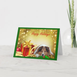 Regalos de la tarjeta de Navidad de Sheltie