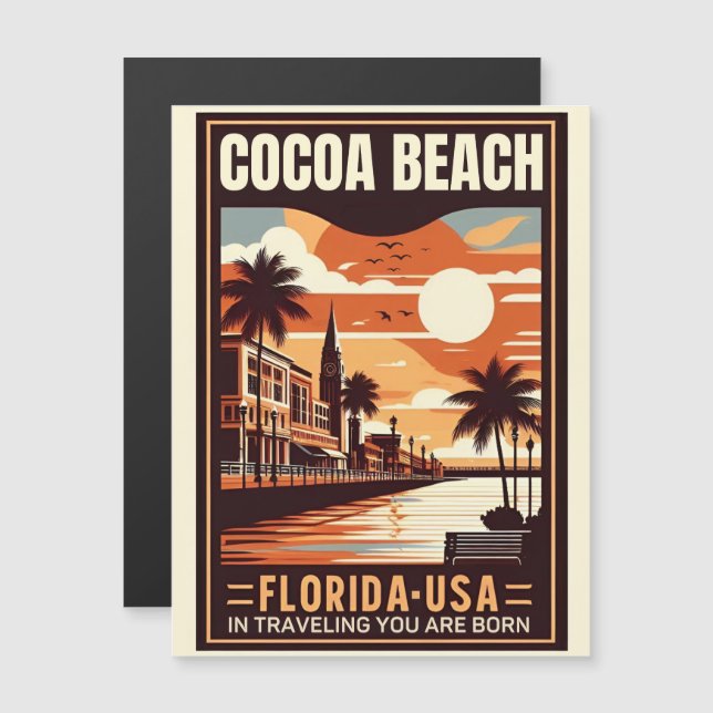 Regalos de línea costera de Cocoa Beach City Flori (Anverso/Reverso)