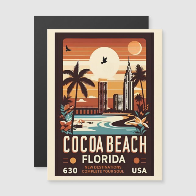 Regalos de línea costera de Cocoa Beach City Flori (Anverso/Reverso)
