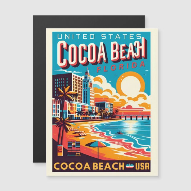 Regalos de línea costera de Cocoa Beach City Flori (Anverso/Reverso)