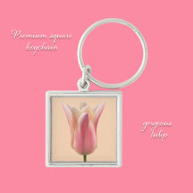 Regalos de llavero de tulipán rosa precioso