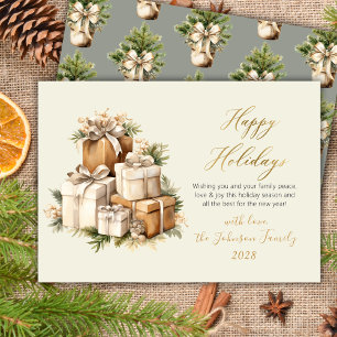 Regalos de Navidad con elegante acuarela y guión d
