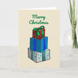 Regalos de Navidad en una tarjeta de Navidades