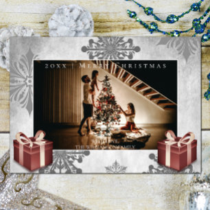 Regalos de Navidades rojos y tarjeta fotográfica d