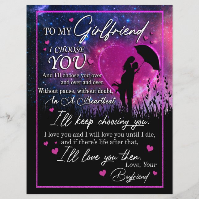 Regalos de Novia | Carta A Mi Novia (Anverso)