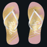 Regalos de novias Sandalias Elegante Oro y Diseño<br><div class="desc">Boda Bridal Party Gifts Flip-Flops. Diseño elegante de oro y negro. Texto o no a texto, eso depende de ti! ¡Maravilloso de comprar para ti mismo y/o grandes regalos de novia u otras ocasiones de celebración! ¡Disfrútenlo! Personalice cambiando el texto. Elija su estilo de fuente, color y tamaño favoritos. Los...</div>