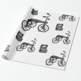 regalos de papel de envoltura de bicicleta blanca 