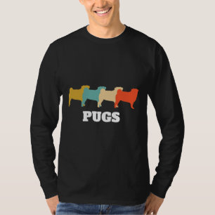 Regalos de perro de pug camiseta clásica retro vin