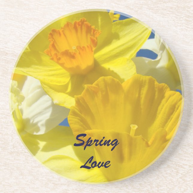 Regalos de posavasos de arenisca Amor de primavera (Frente)