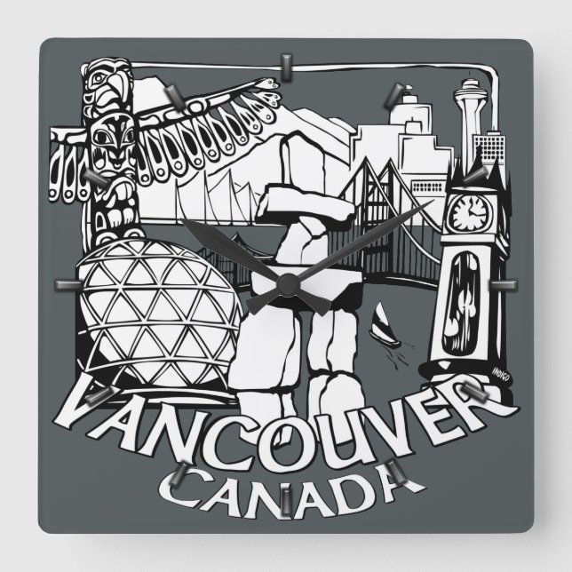 Regalos de reloj de Vancouver Decoran Reloj de las (Anverso)