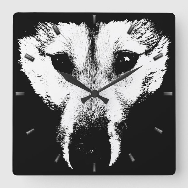 Regalos de reloj Husky Decorador Lobo Reloj de par (Anverso)