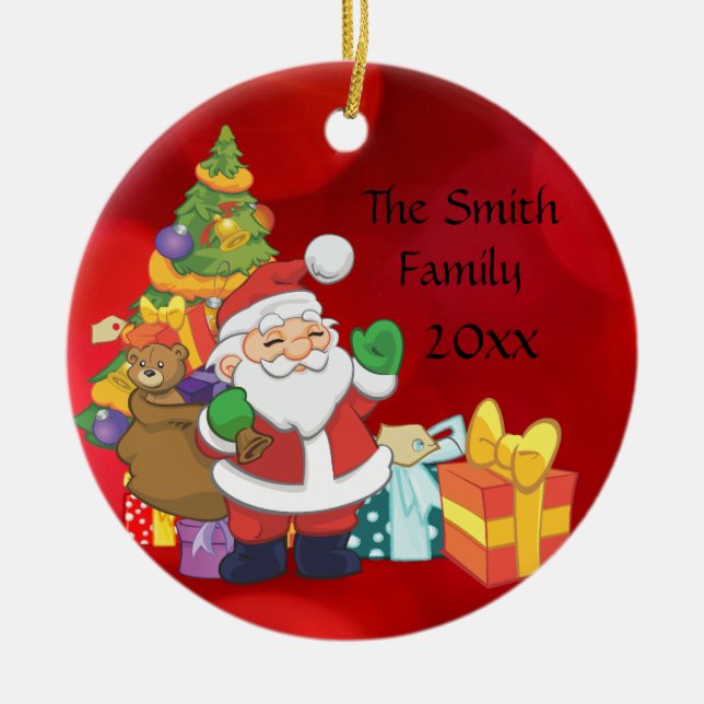 Regalos de Santa Tree personalizados Ornamento de  (Frente)