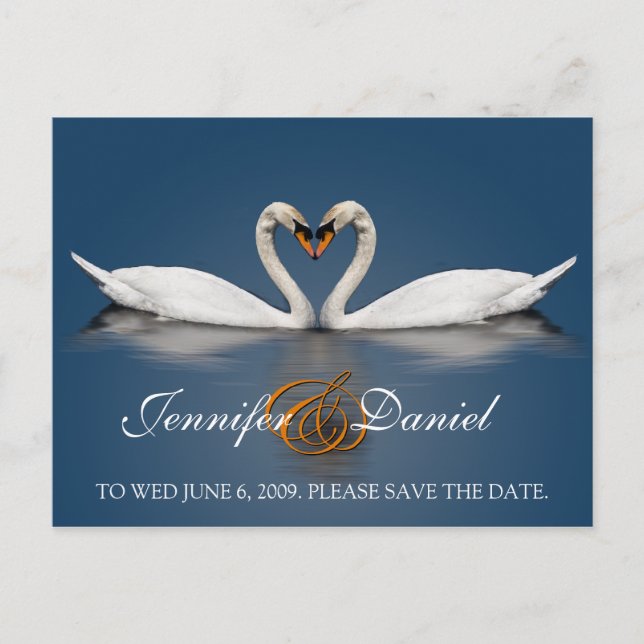 Regalos de Tarjetas de Amor Cisnes (Anverso)