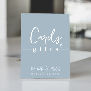 Regalos de tarjetas de caligrafía azul asquerosa p