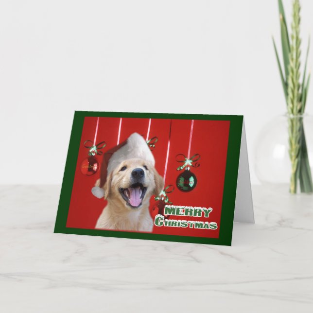 Regalos de tarjetas de Navidades de Golden Retriev (Anverso)